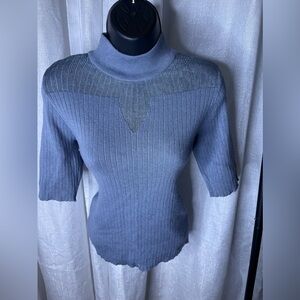 Tahari Elbow Sleeve Mock Neck Sweater